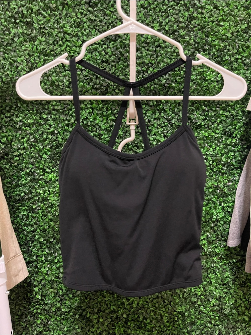 Black Strappy Cropped Tank Top